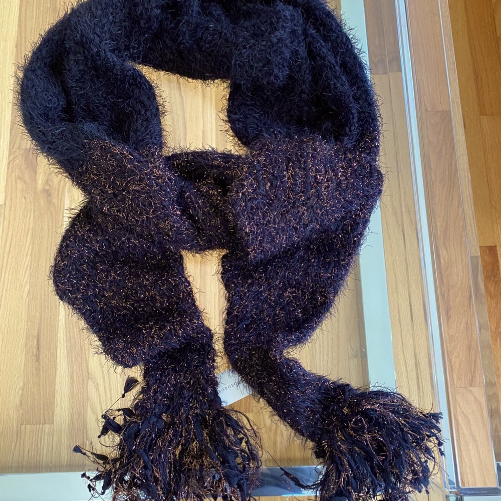 Anthropologie Black/Copper Scarf